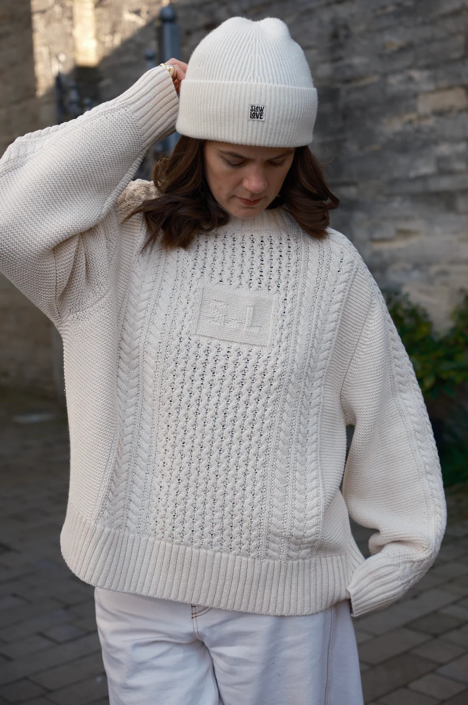 Aran Jumper - Oat Milk - Image 4