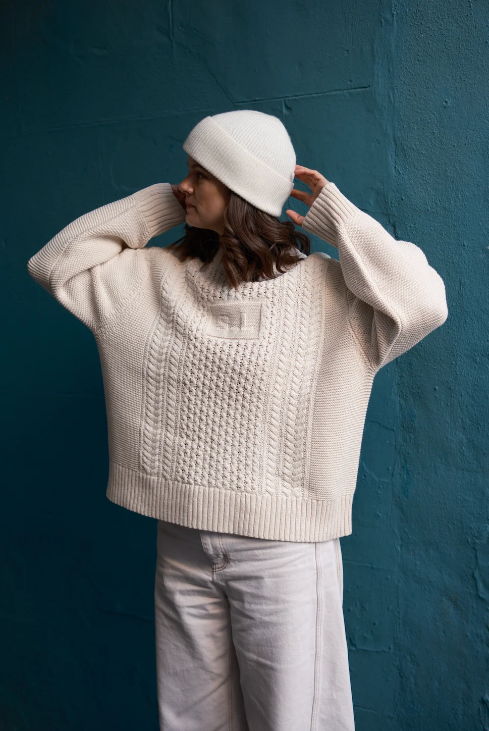 Aran Jumper - Oat Milk - Image 5