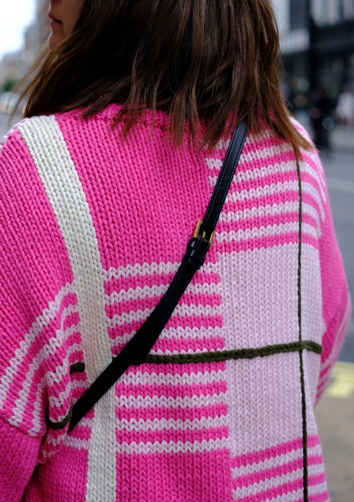 Checked Handknit Jumper - Pink - Image 3