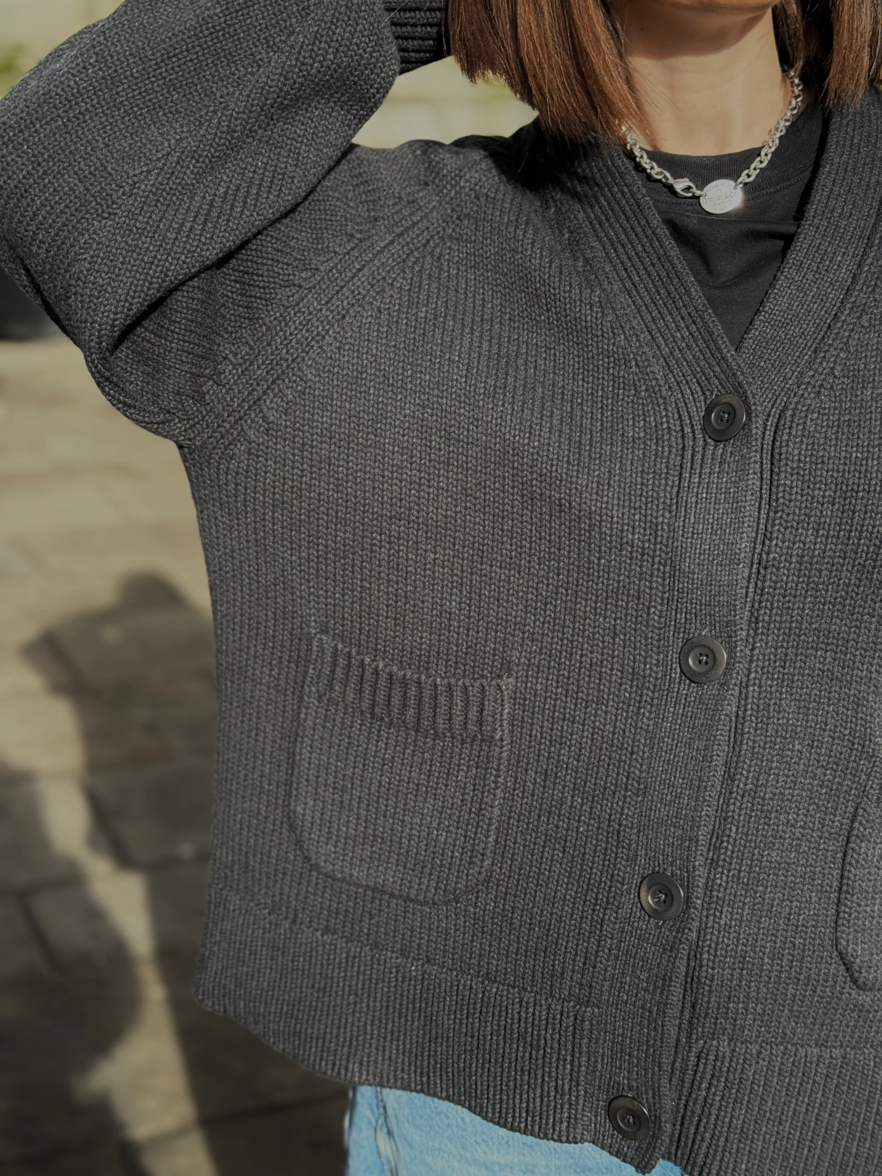 Feel Good Cardigan - Charcoal - Image 3