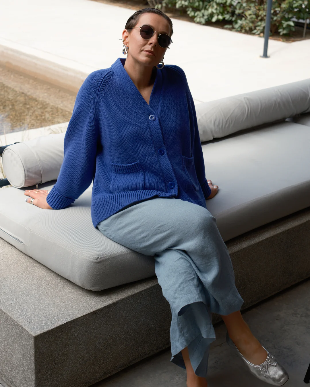 Feel Good Cardigan - Faded Indigo - Image 10