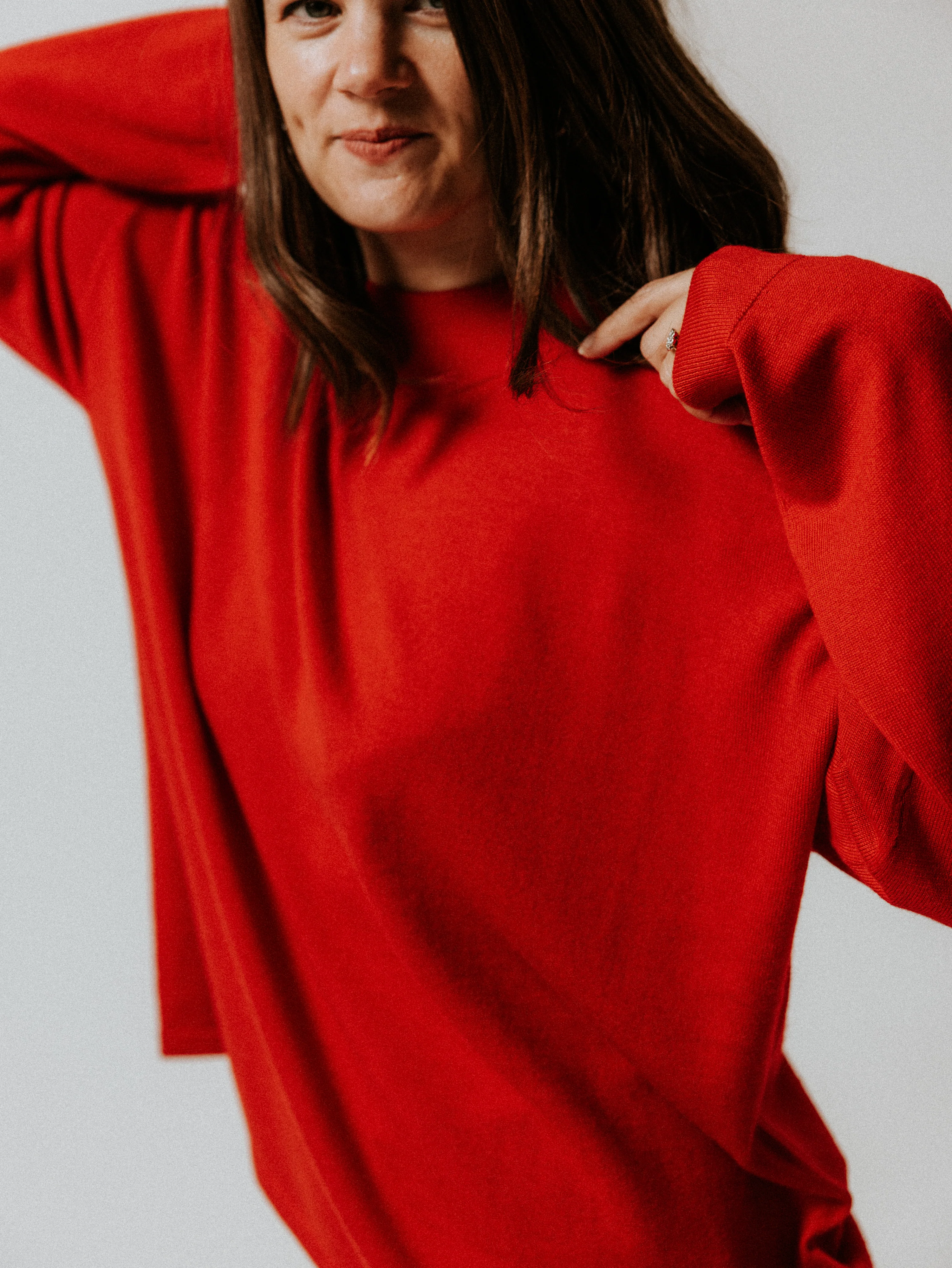 Extra Fine Merino Wool Turtle Neck Jumper - Picante Red - Image 6