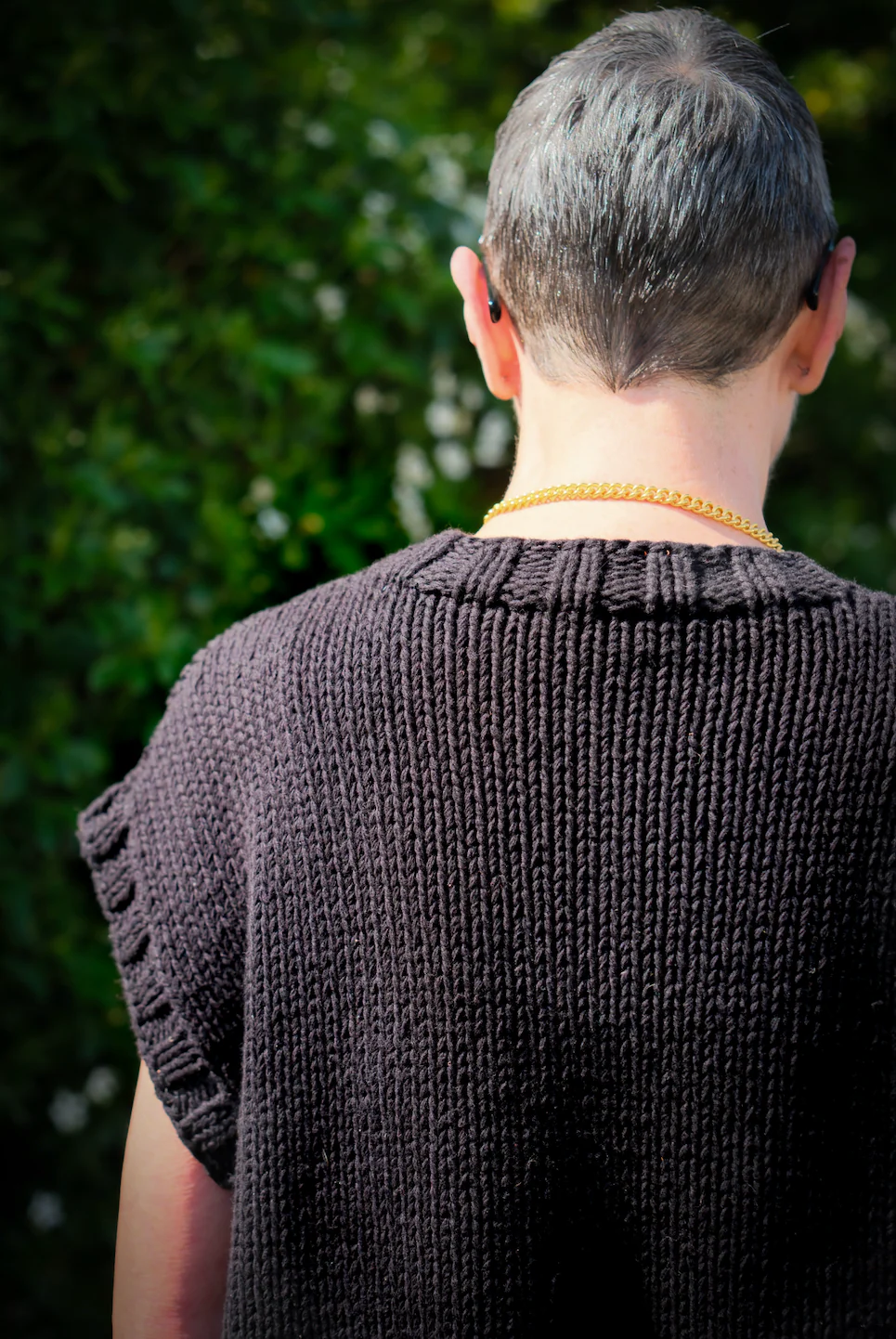 Plain Hand Knit Tank - Black - Image 4