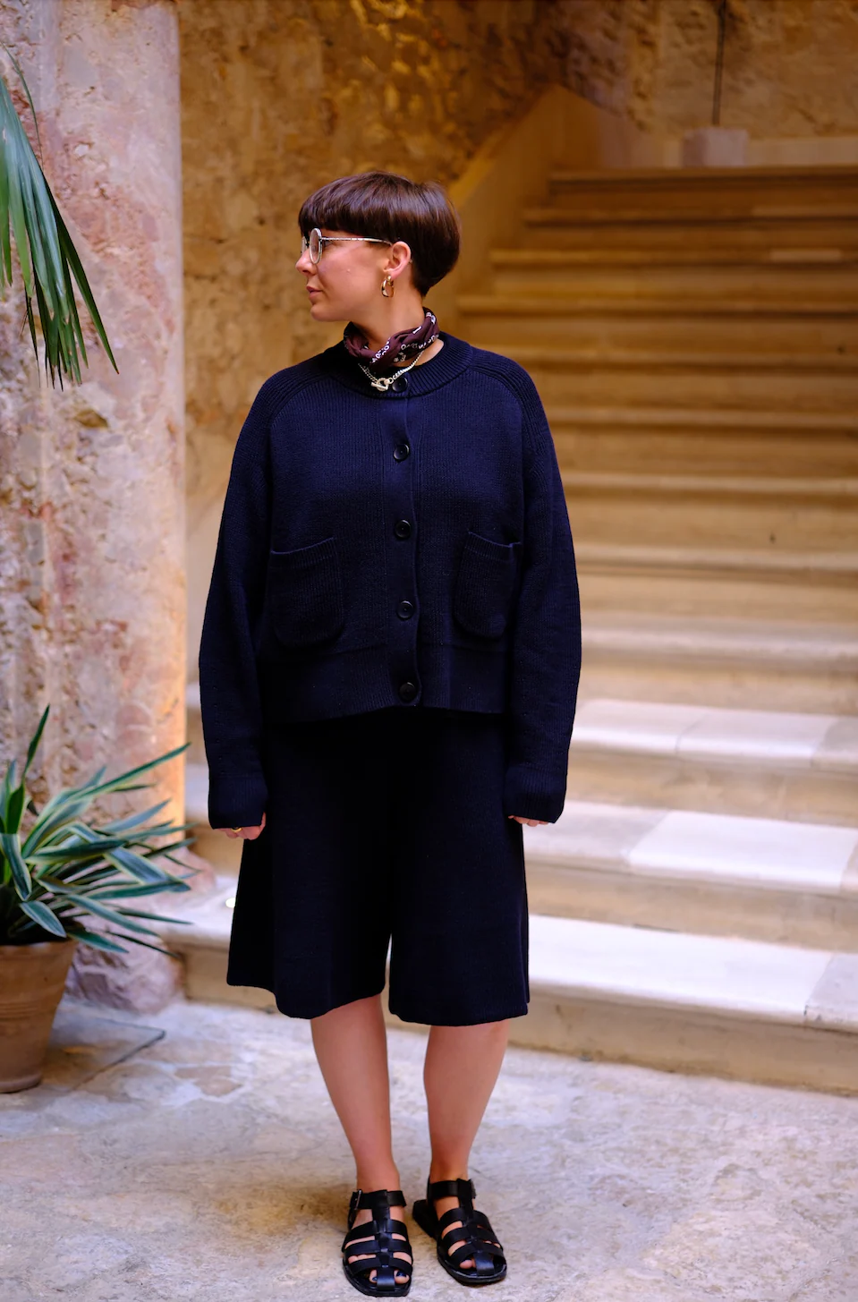 Knitted Shorts- Midnight Navy - Image 4