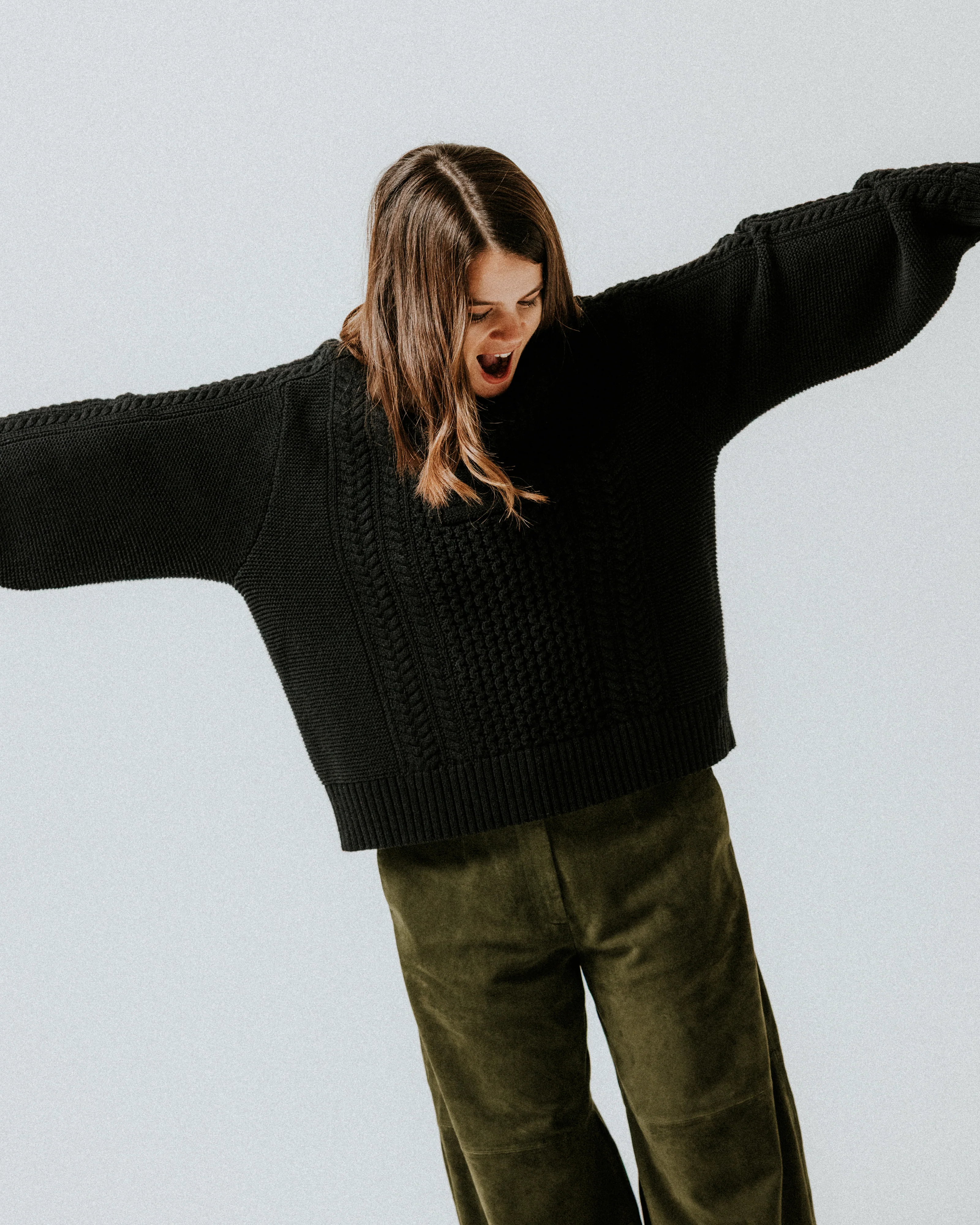 Aran Jumper - Black - Image 3