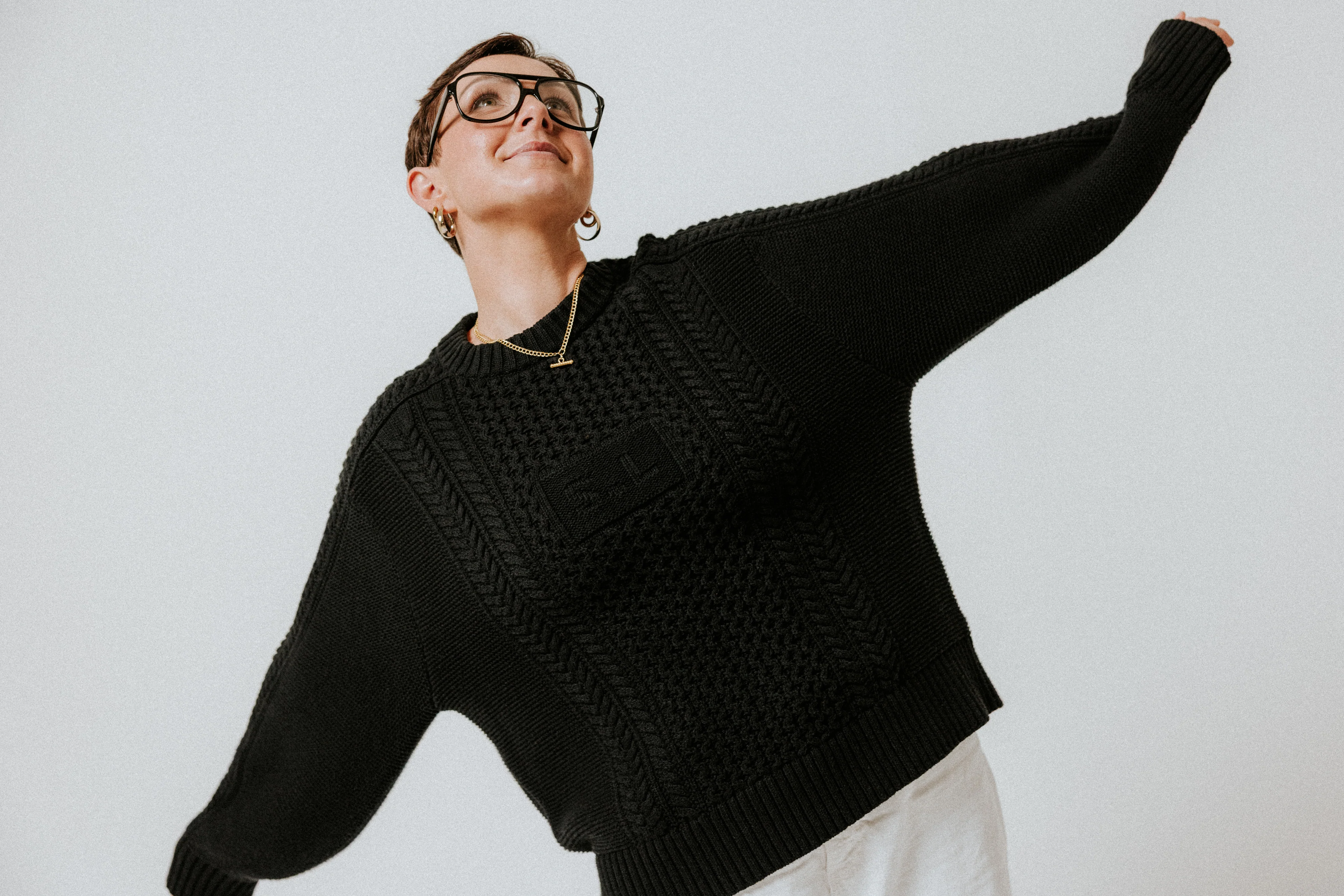 Aran Jumper - Black - Image 5