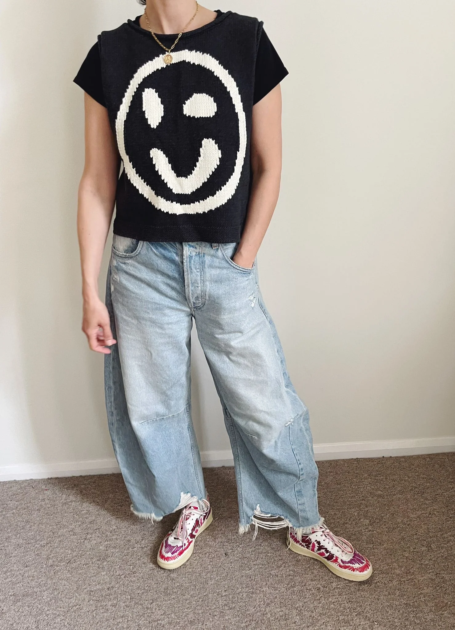 Old Skool Cotton Tank Top - Charcoal - Image 5