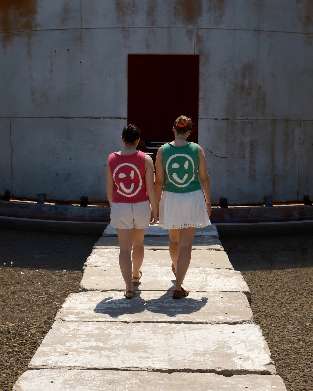 Old Skool Cotton Tank Top - Green & Panna Cotta - Image 8