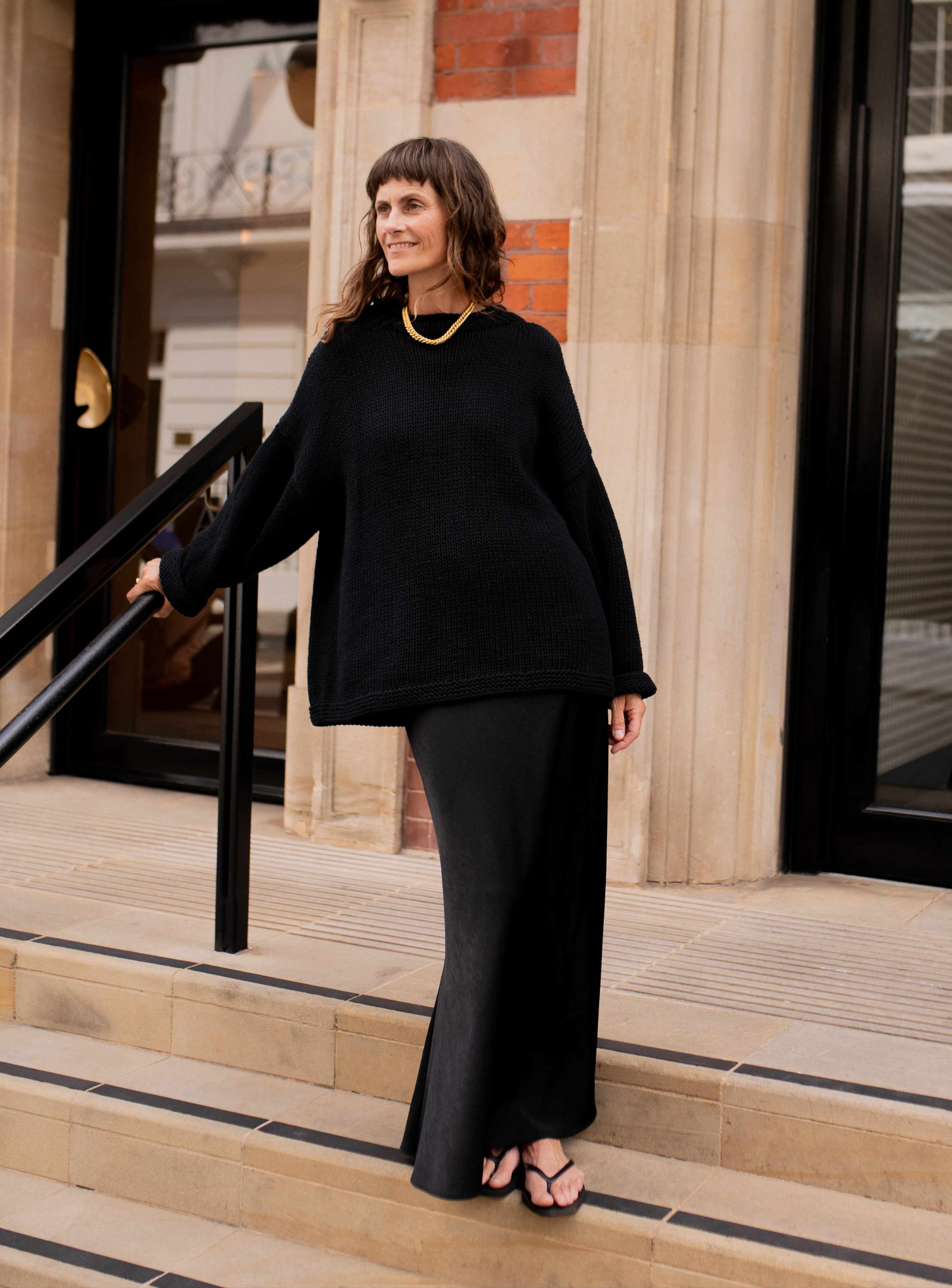 The Essential Handknit Jumper - Black - Image 3
