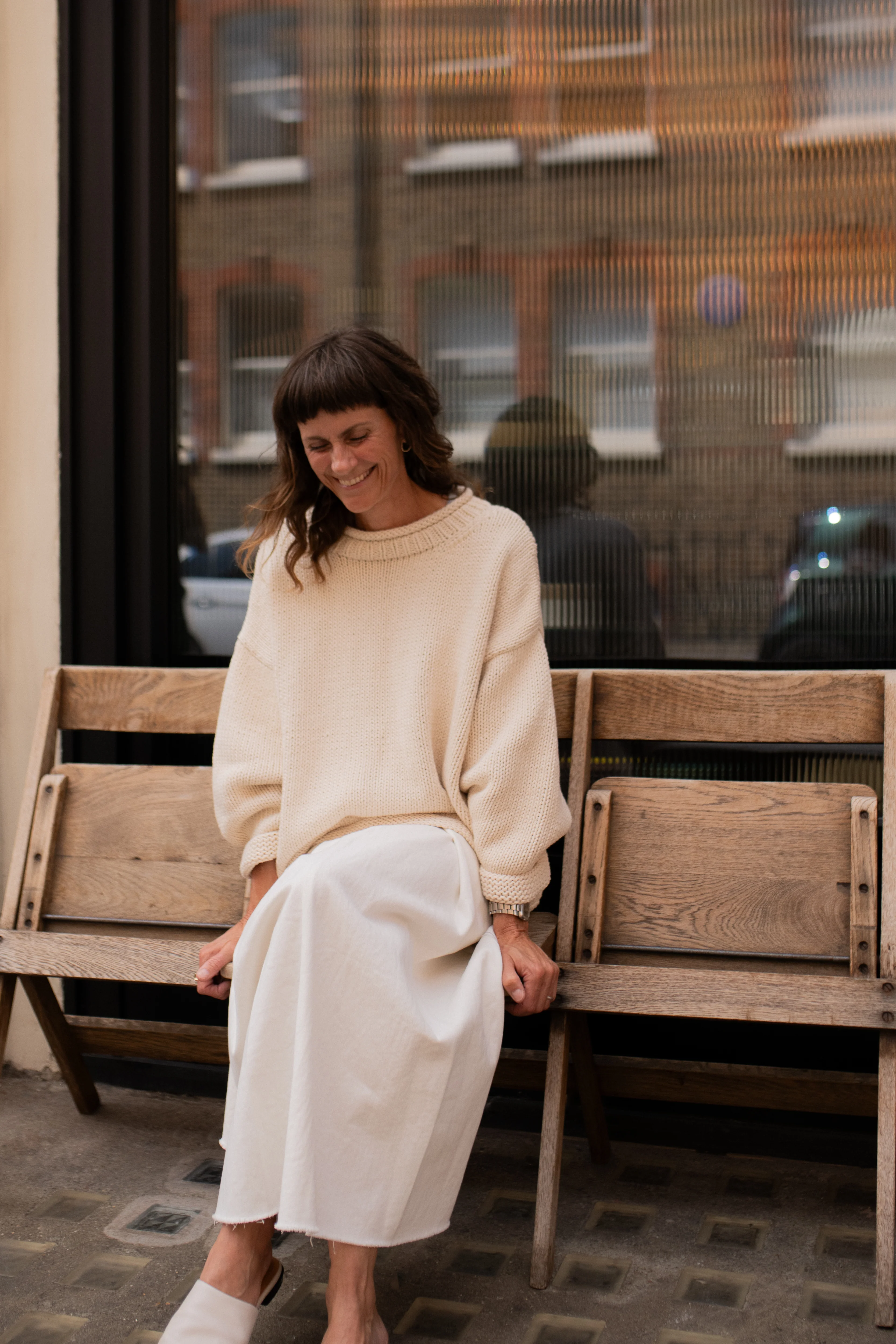 The Essential Handknit Jumper - Oat Milk - Image 3