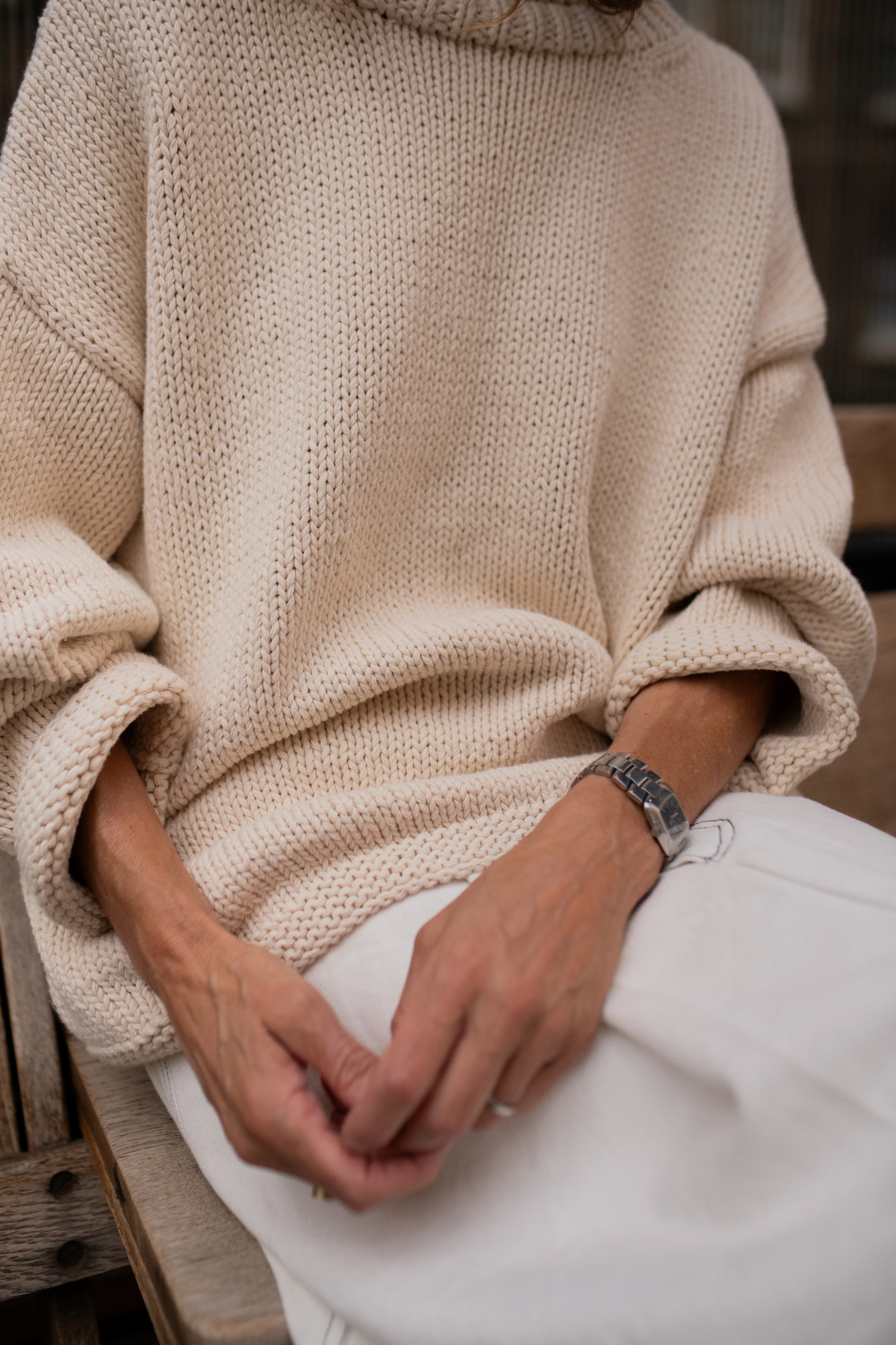 The Essential Handknit Jumper - Oat Milk - Image 4