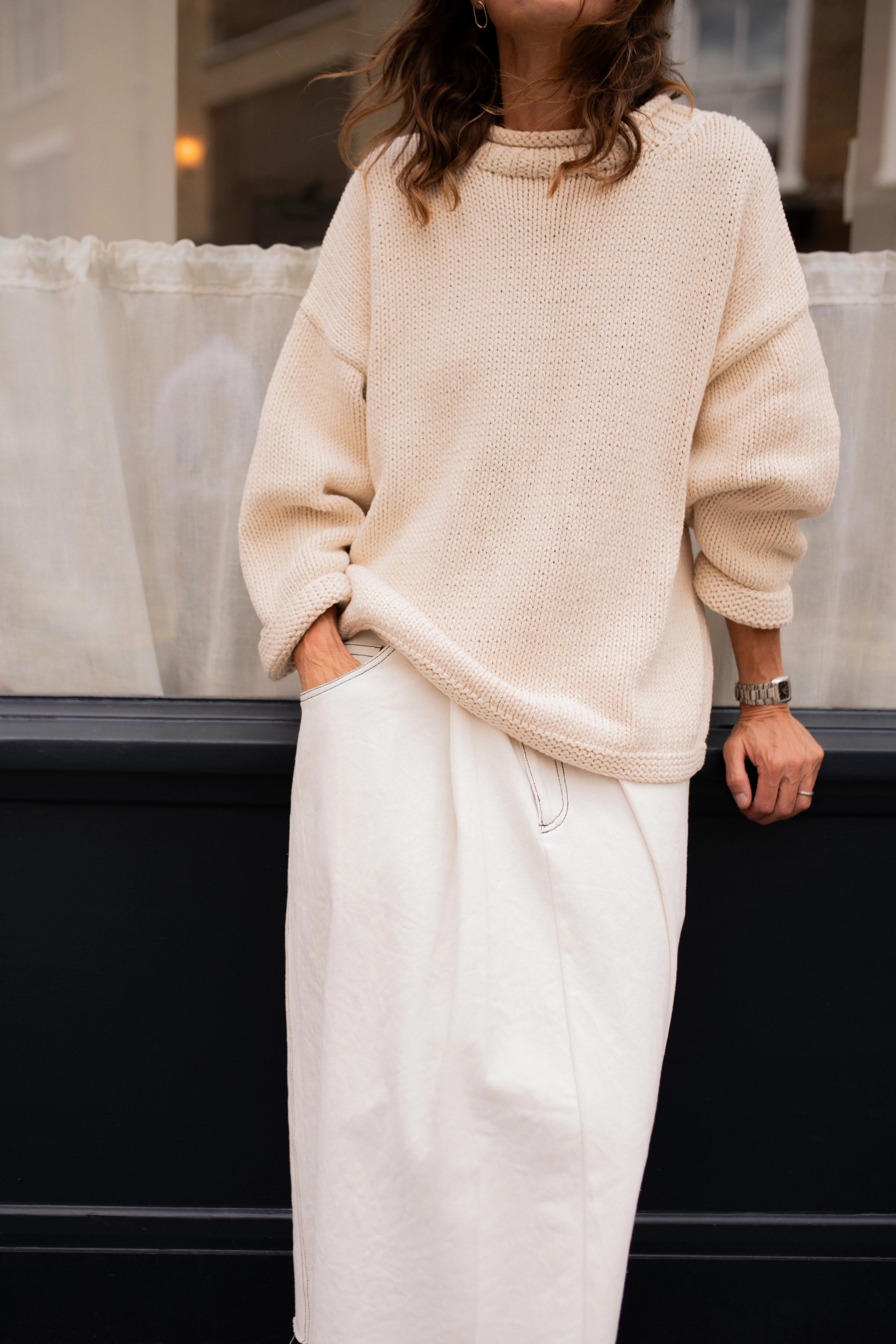 The Essential Handknit Jumper - Oat Milk - Image 6