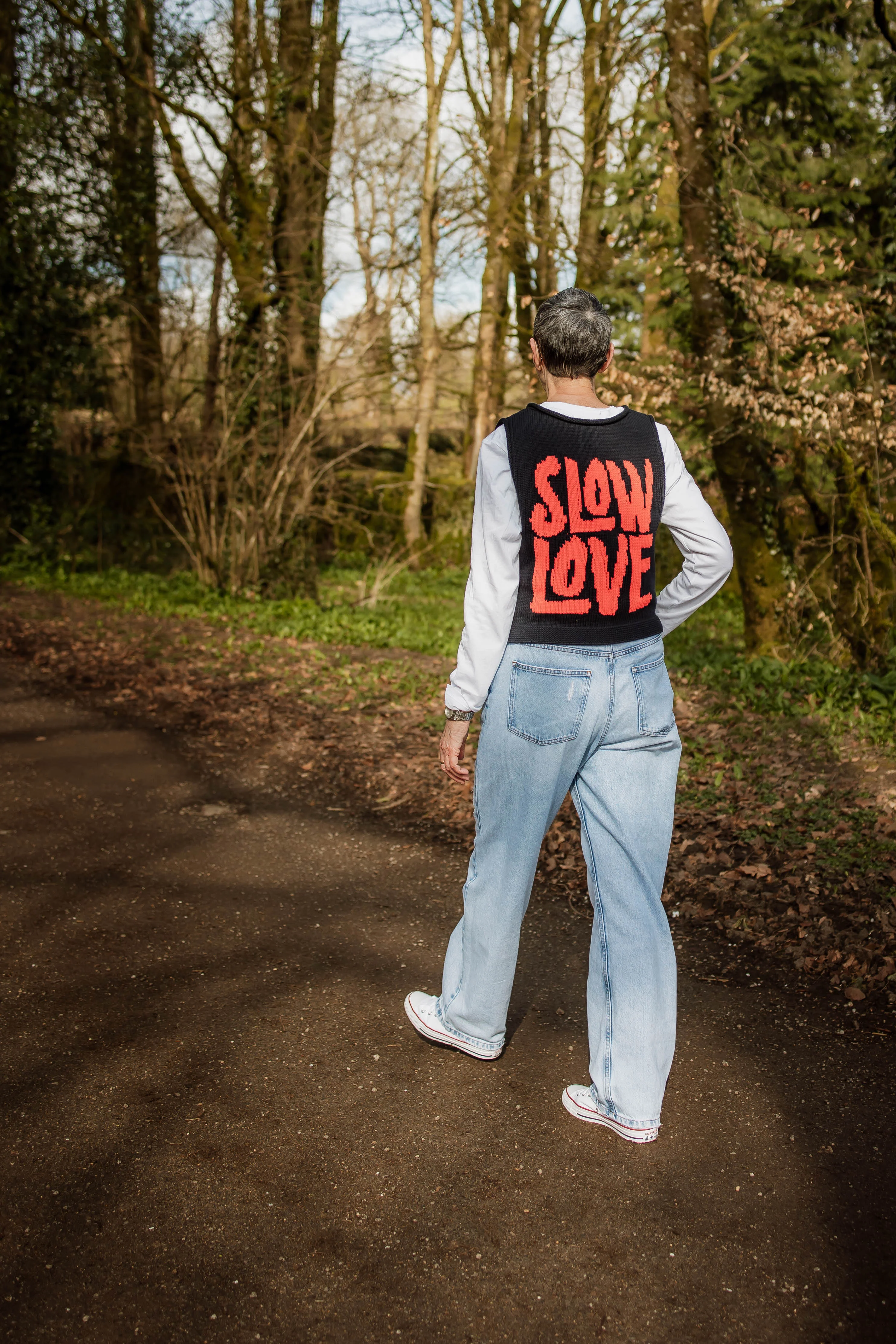 Slow Love Cotton Tank - Navy - Image 11