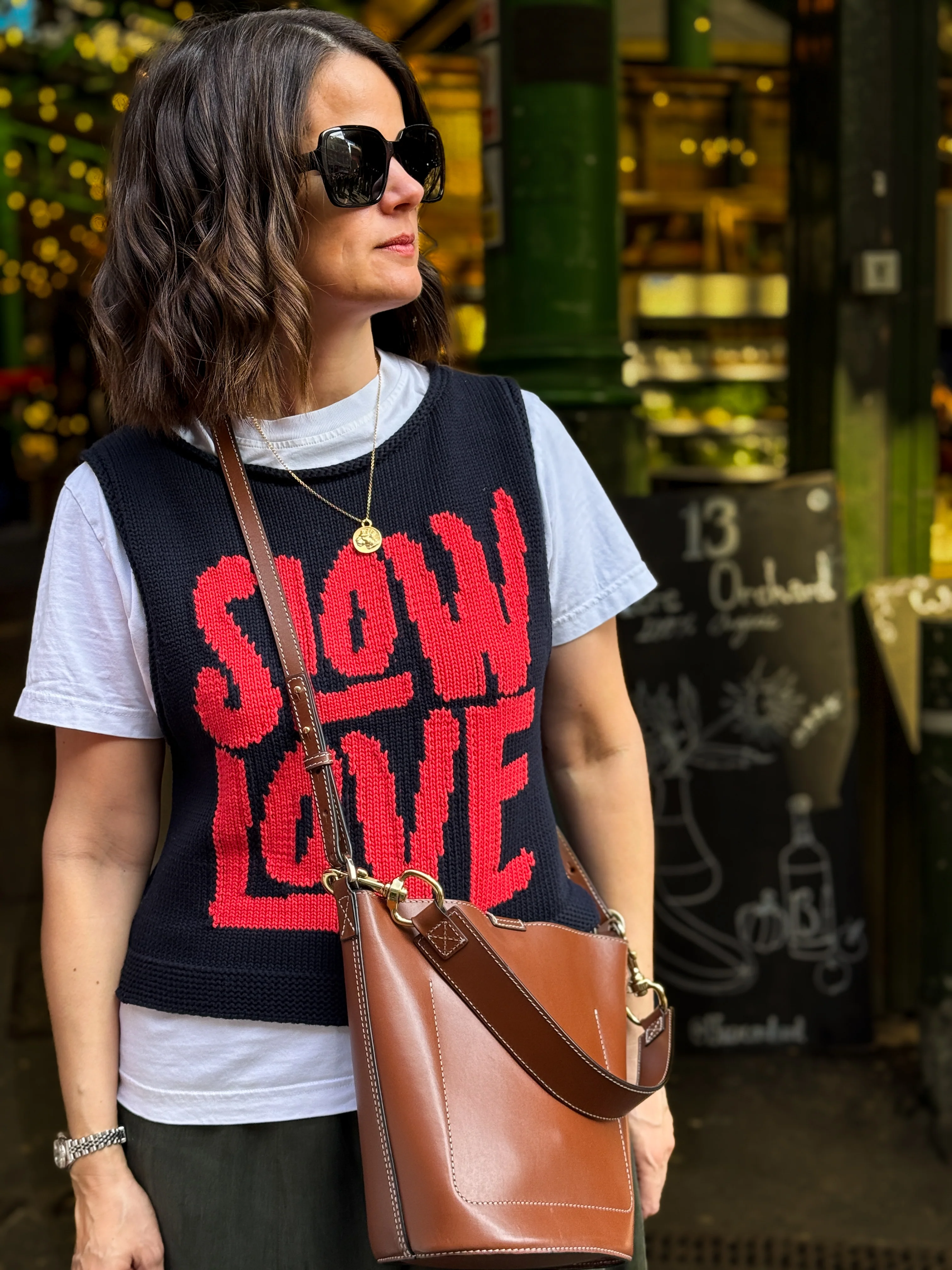 Slow Love Cotton Tank - Navy - Image 2