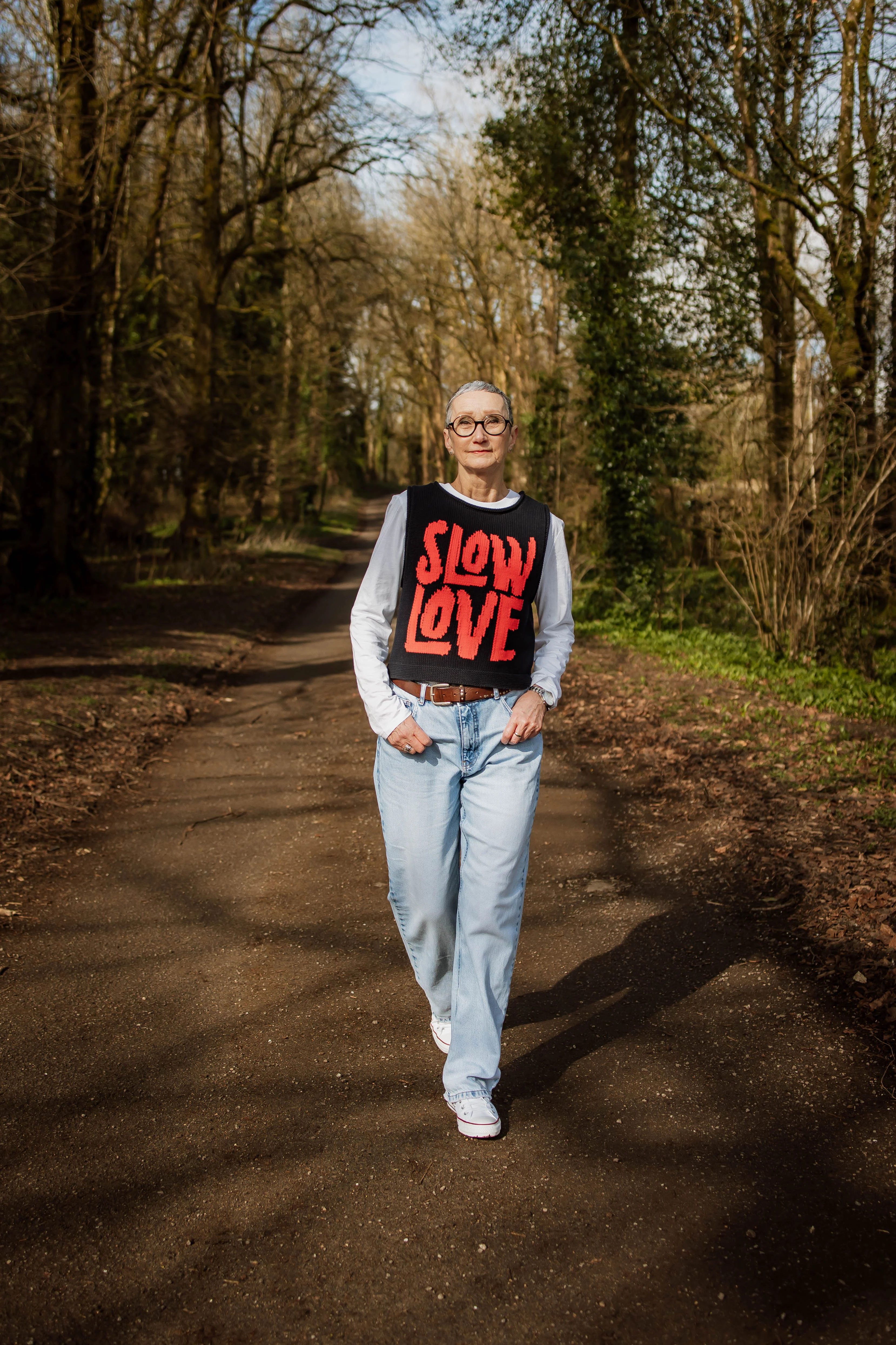 Slow Love Cotton Tank - Navy - Image 4