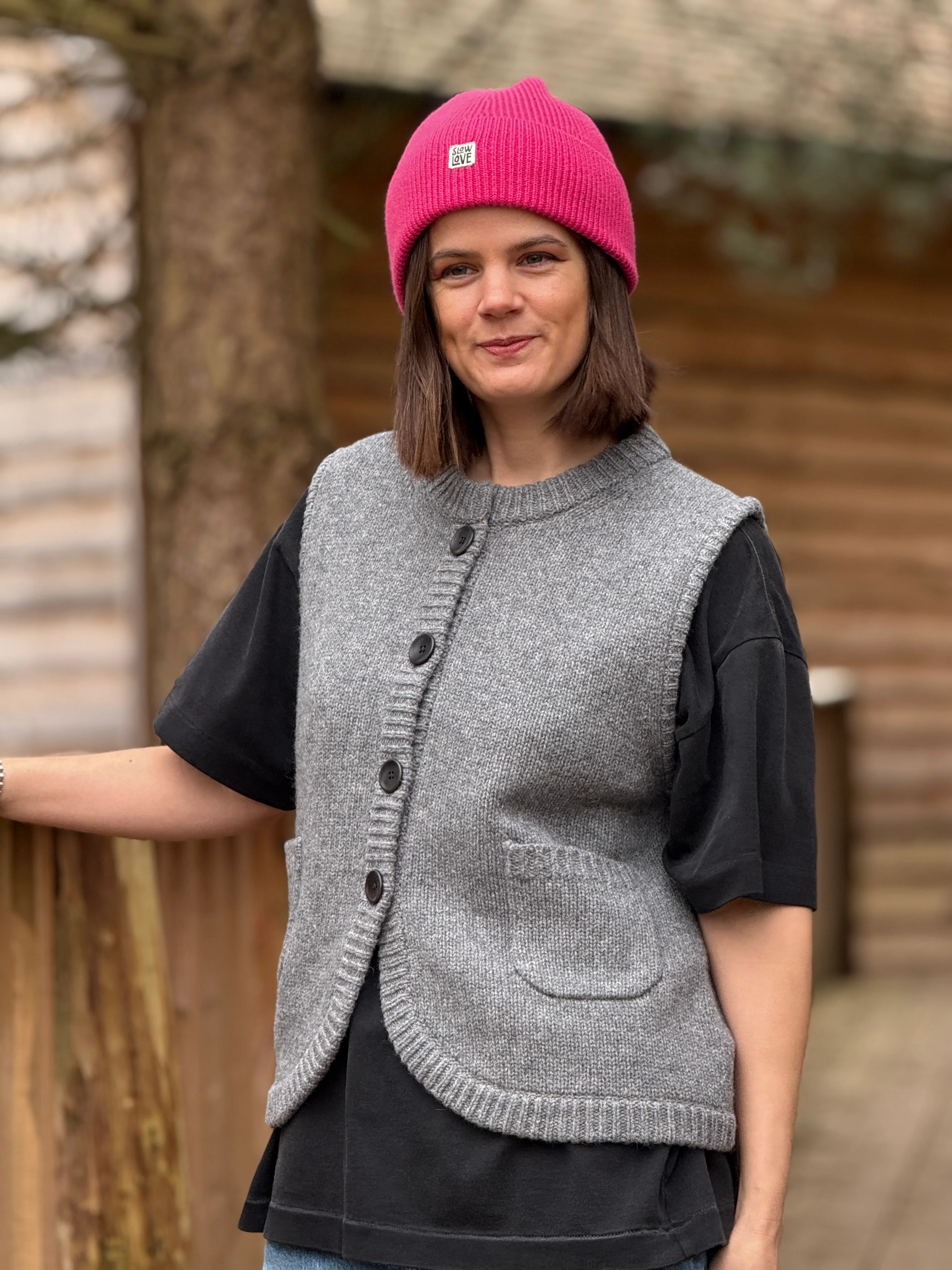 Staple Wool Gilet - Grey - Image 5