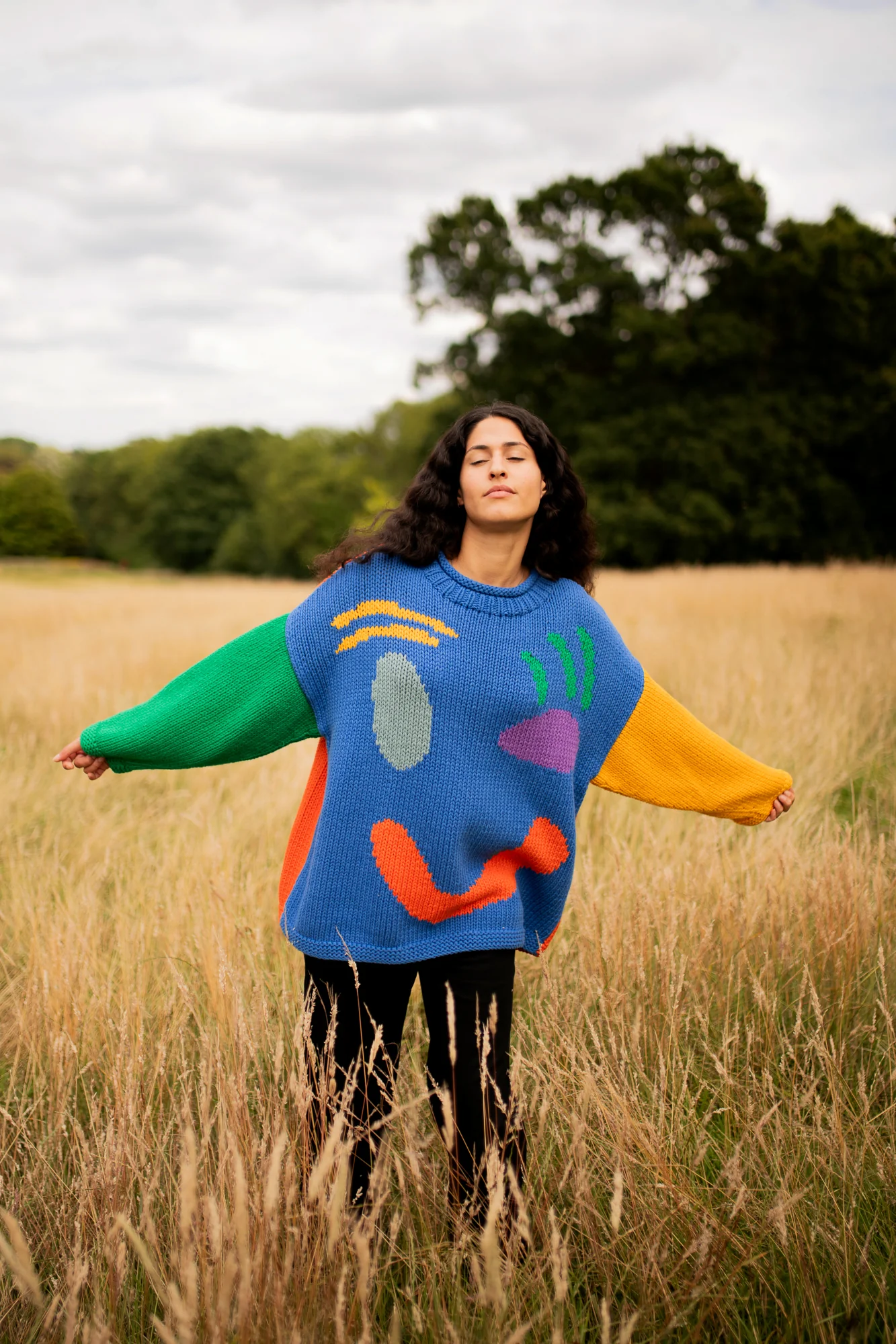 The FEEL GOOD Hand Knit Jumper - Colour Block - Image 11