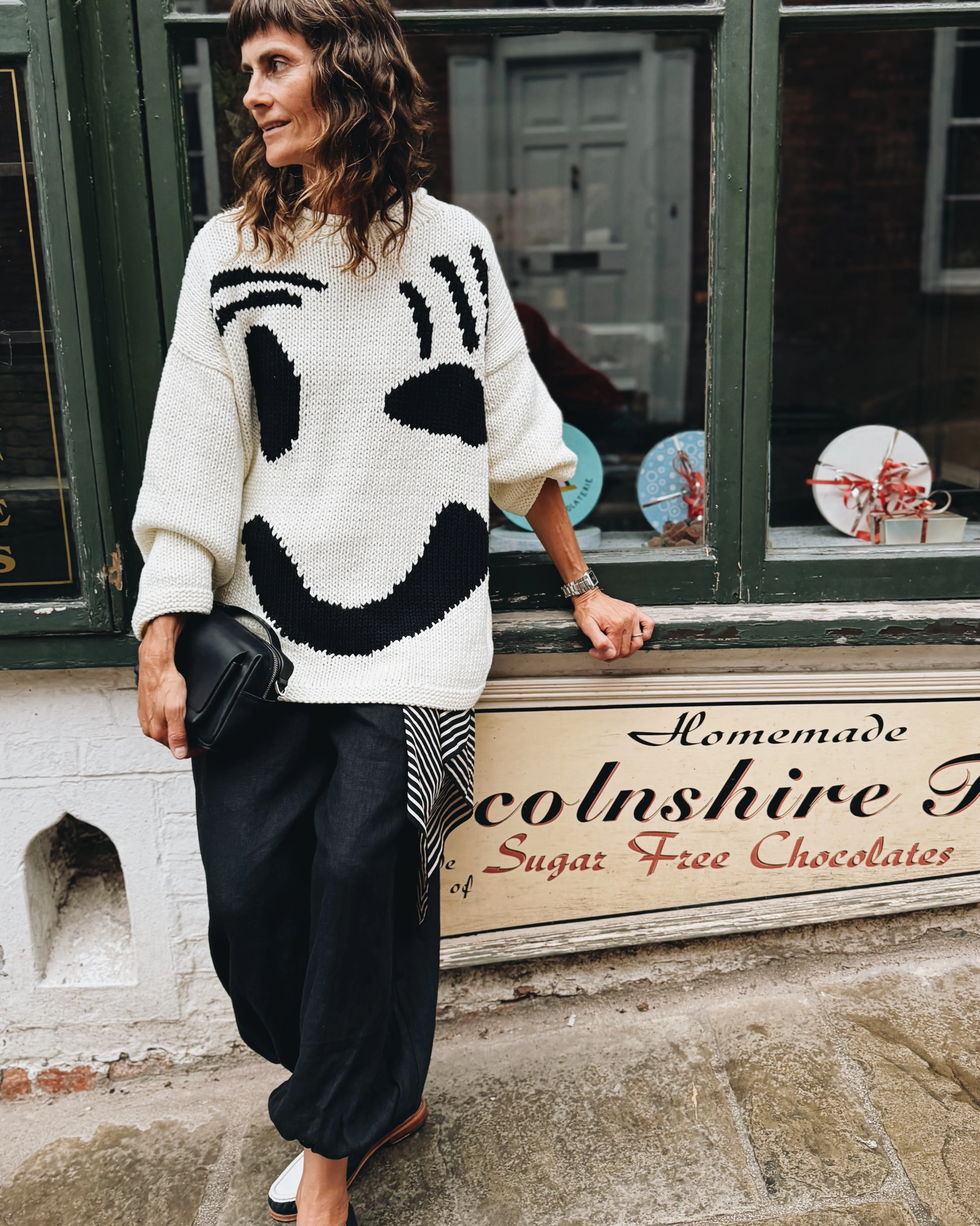 The FEEL GOOD Hand Knit Jumper - Monochrome