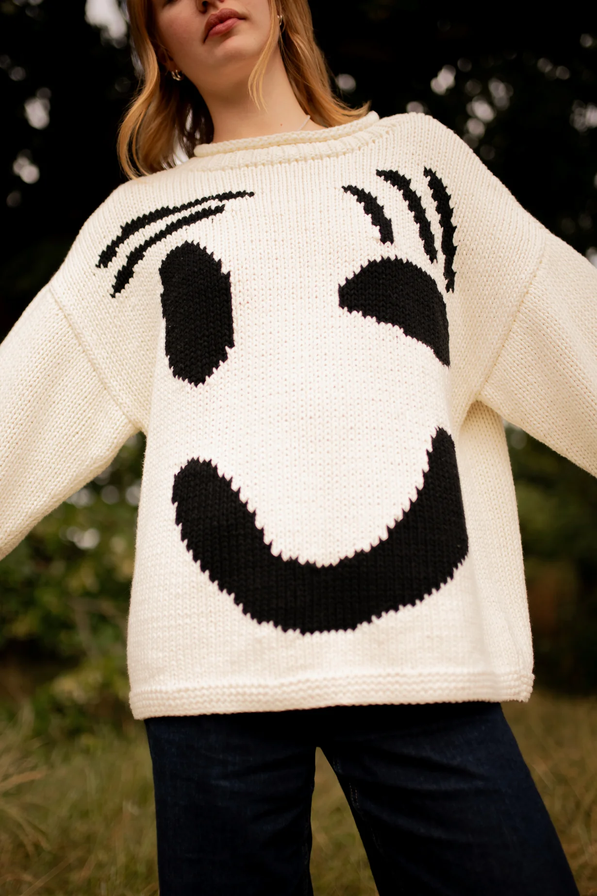 The FEEL GOOD Hand Knit Jumper - Monochrome - Image 5