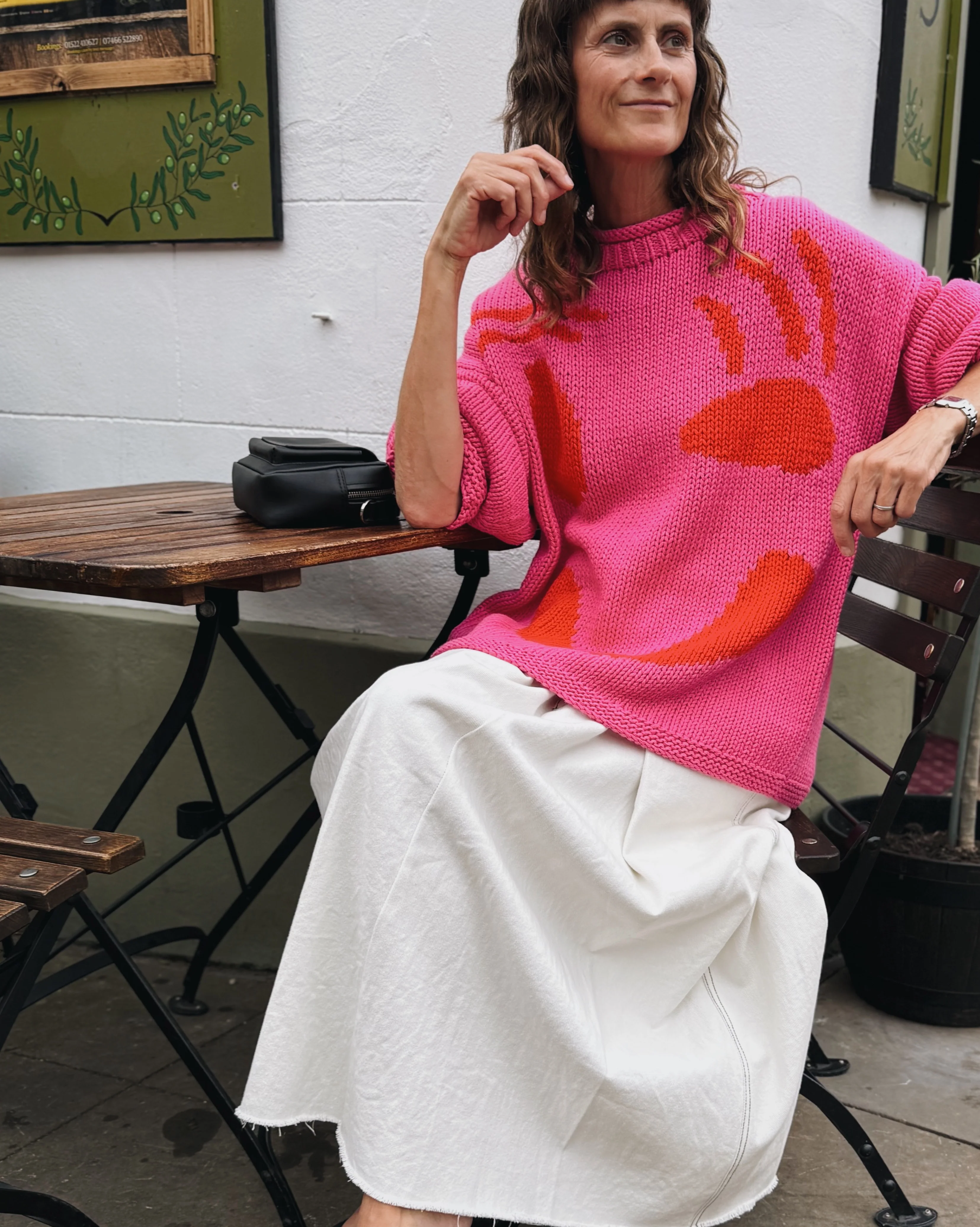 The FEEL GOOD Hand Knit Jumper - Pink & Red - Image 2