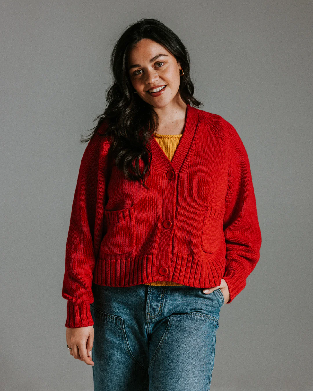 The Staple Cardigan - Red