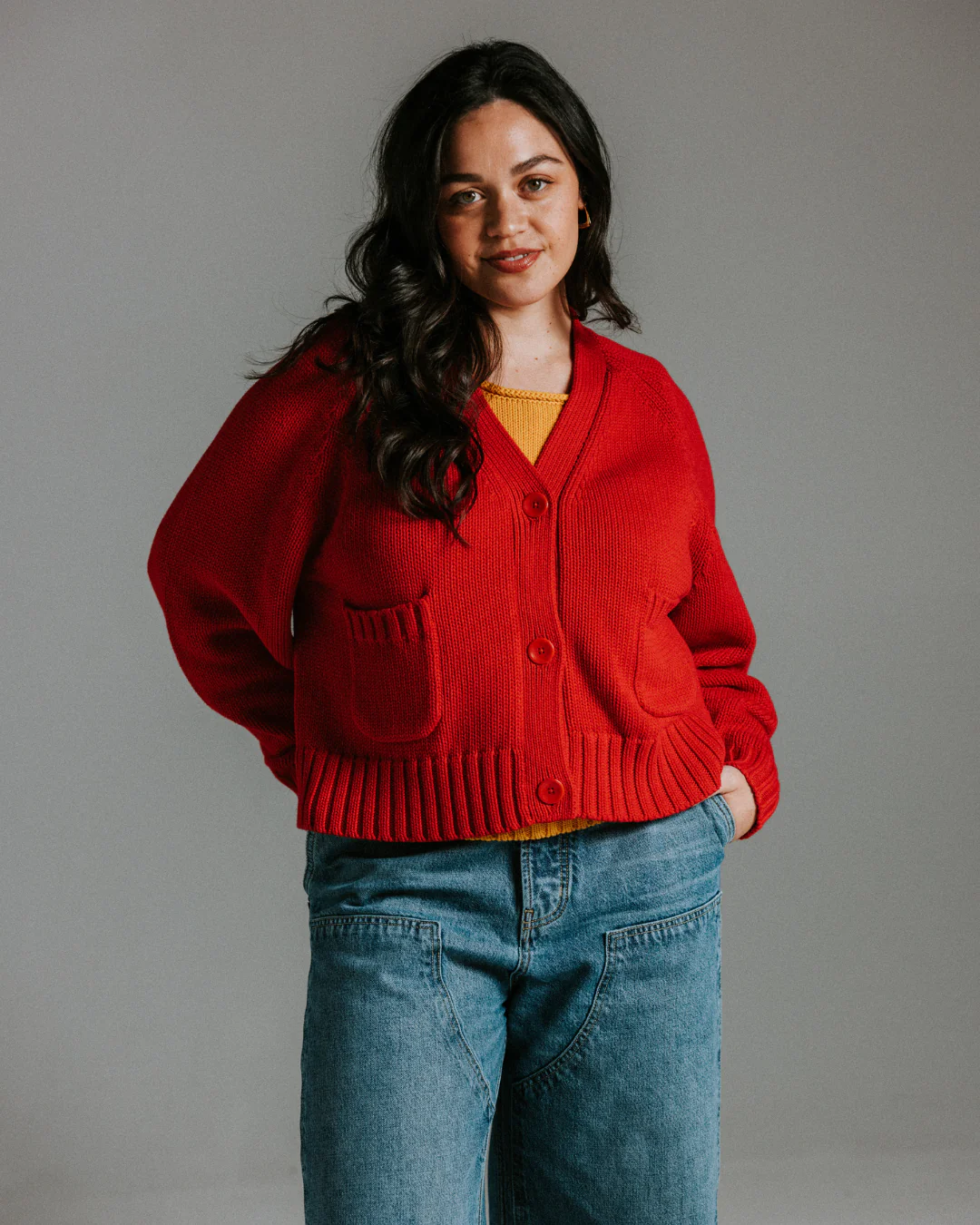 The Staple Cardigan - Red - Image 4