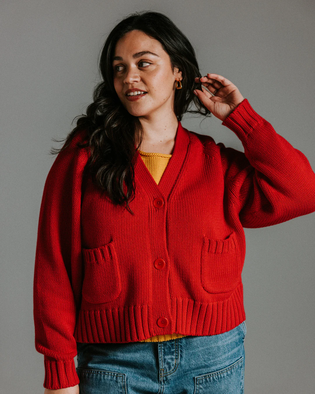 The Staple Cardigan - Red - Image 5