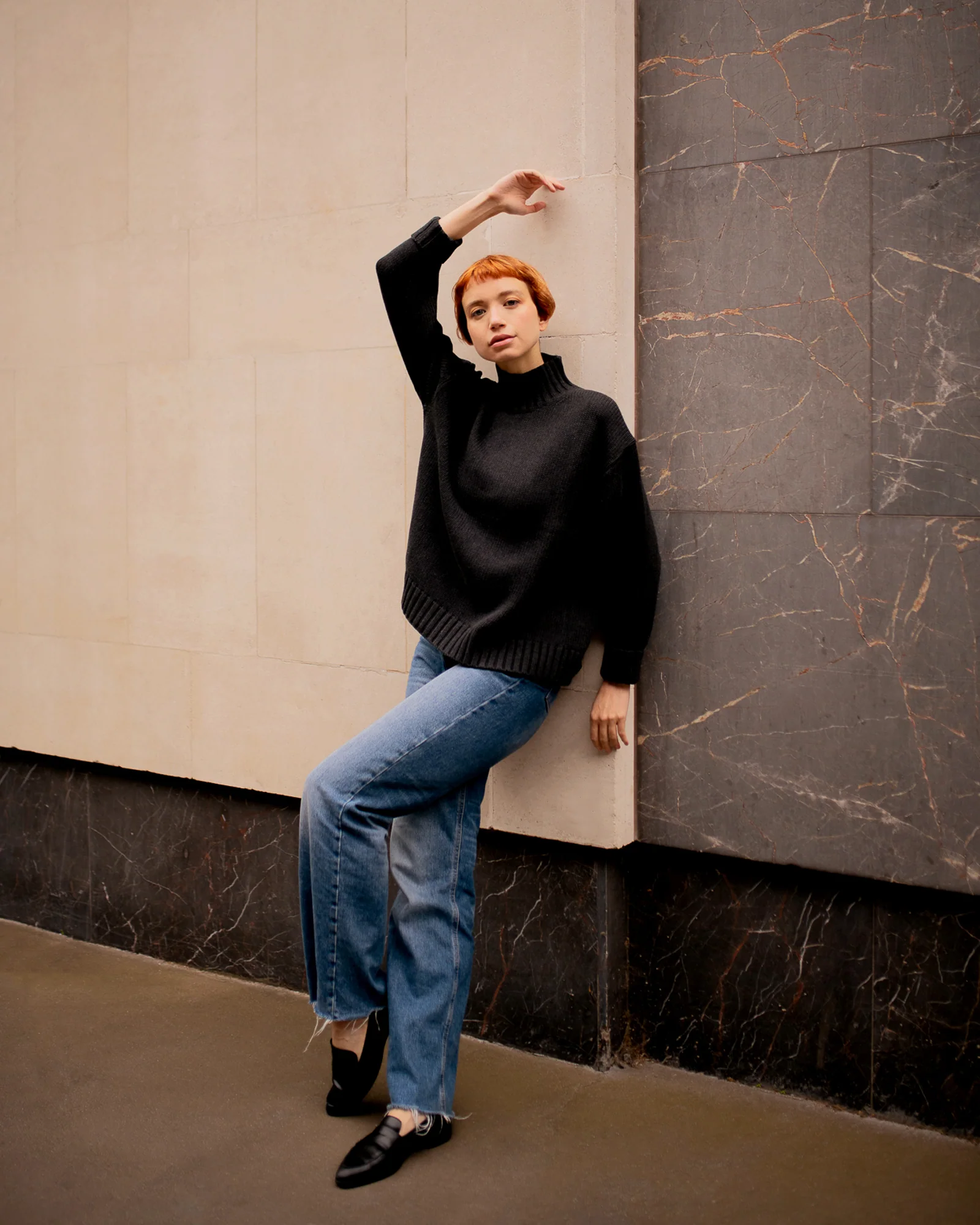 The Staple High Neck Jumper - Charcoal - Image 3