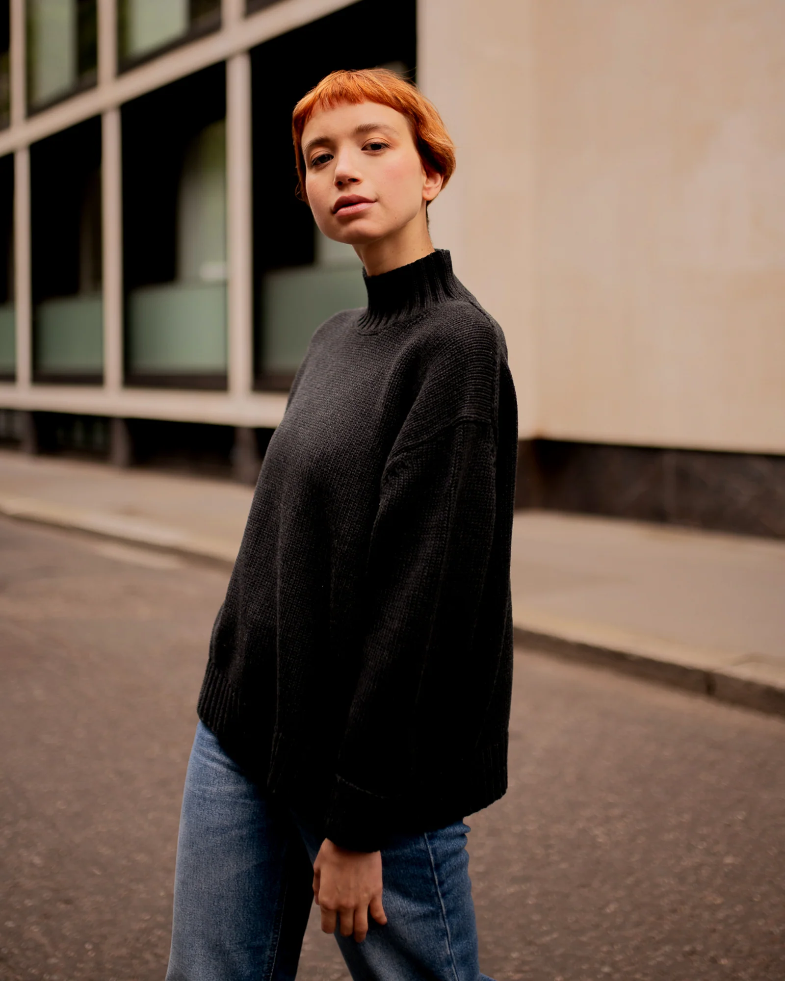The Staple High Neck Jumper - Charcoal - Image 8
