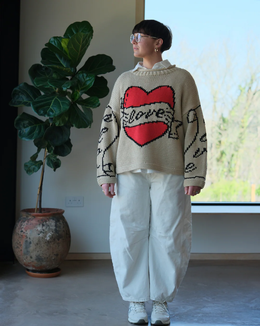 The Young Hearts Jumper - Ecru - Image 6