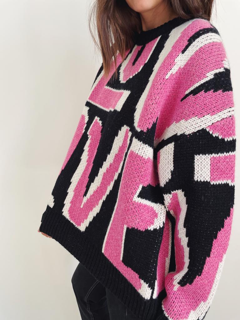 Wild Love Wool Jumper - Pink - Image 6
