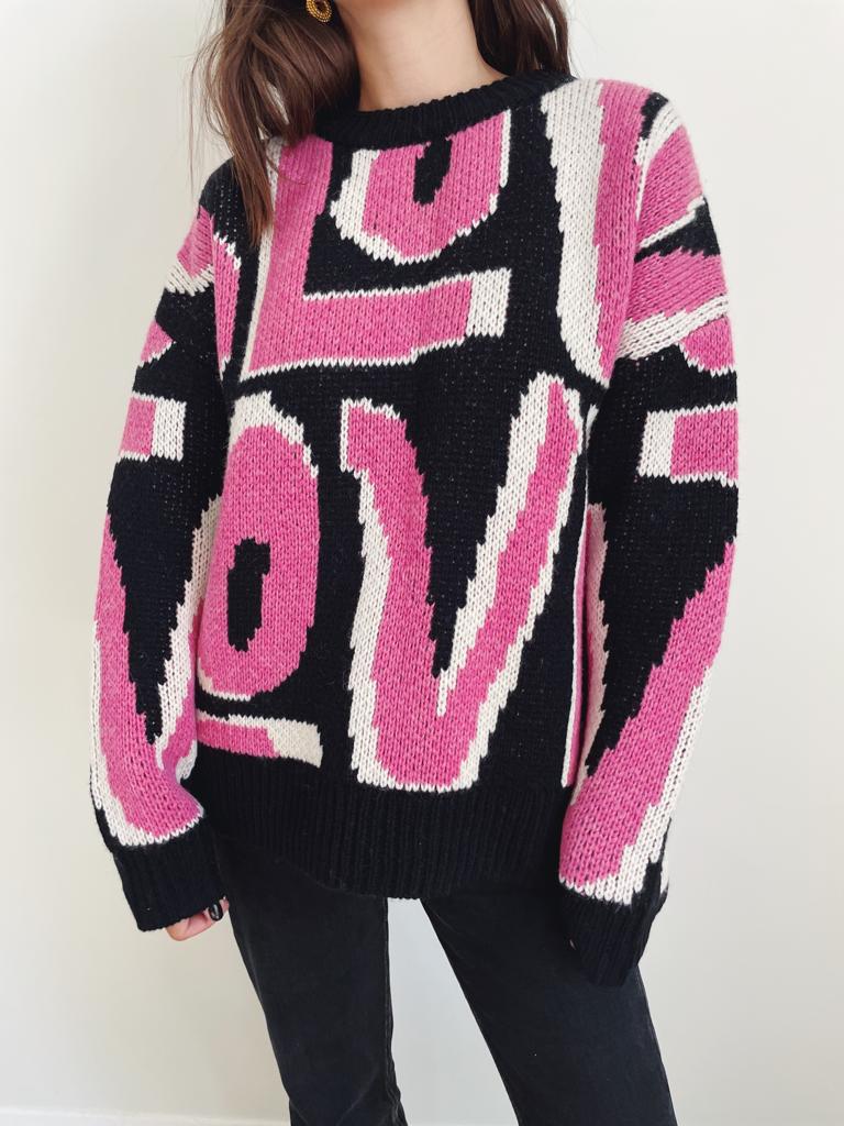 Wild Love Wool Jumper - Pink - Image 7